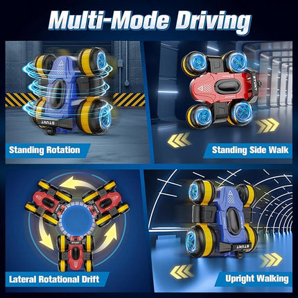 High Speed Drift Remote Control Stunt Deformation Car, Birthday Gifts, for Boys and Girls 3-16 Years Old (Chinese Red)