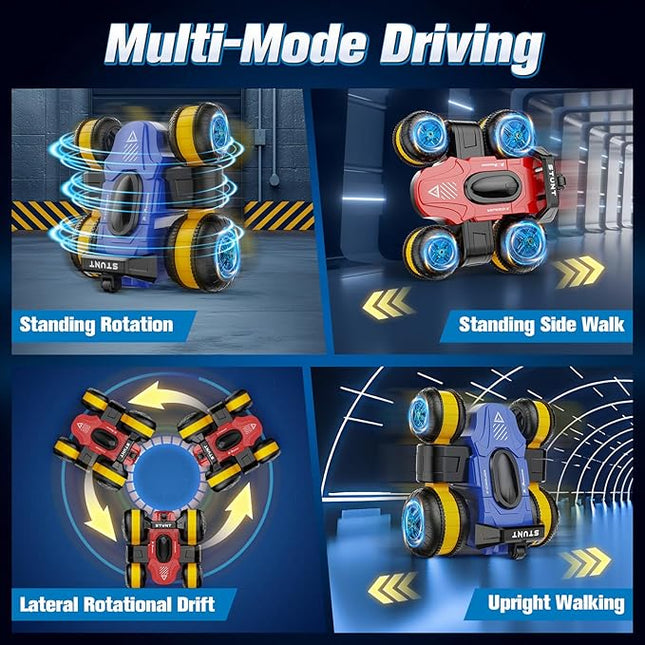 High Speed Drift Remote Control Stunt Deformation Car, Birthday Gifts, for Boys and Girls 3-16 Years Old (Chinese Red)