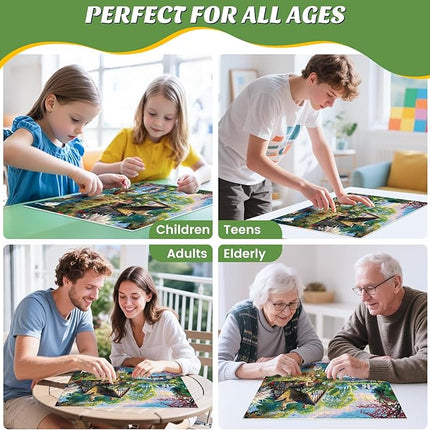 500 Pieces Puzzle for Adults,Waterside Cottage Puzzle,Recycled Cardboard Peaceful Pond Puzzles 500 Pieces,Challenging Game Home Decor Birthday Party Gift Toy for Adults Kids Seniors 20.5 * 15 in