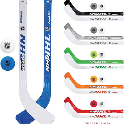 Franklin Sports NHL Mini Hockey Stick and Ball Set - Kids Indoor Knee Hockey Game Set - Includes 2 Mini Sticks and 2 Foam Balls