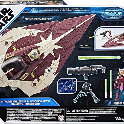 STAR WARS Toys Mission Fleet Ahsoka Tano Delta-7 Jedi Starfighter, Starfighter Strike 2.5-Inch-Scale Figure and Vehicle, Ages 4 and Up, (F3790)