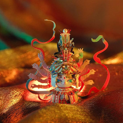 MU 3D Metal Puzzles The Flying Apsaras of The Dunhuang Caves Kitty Cat Figures Model Assembling, Metal Models Kits Miniature Building for Adult, Hobby Birthday New Year Gifts Collectibles Home Decor