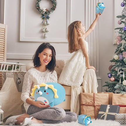 Dinosaur Plush Stuffed Animals Triceratops Dino Plushie with 4 Babies Plushies Gifts for Kids Him Her Girlfriend Boyfriend