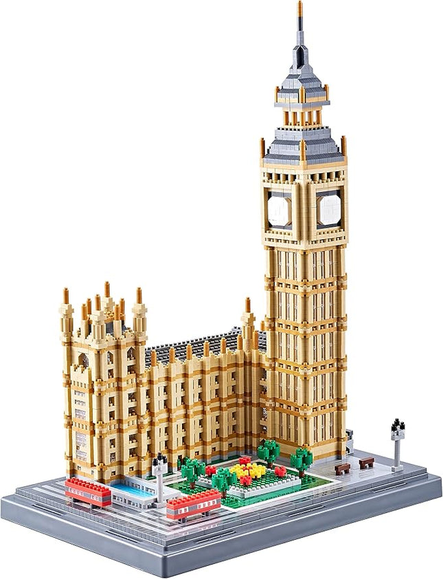 Micro Building Blocks - Big Ben London Famous Architecture Model, 6473 Pieces, Advanced DIY Puzzle for Adults & Teens 14+, Collectible Display Set, Creative Gift Idea