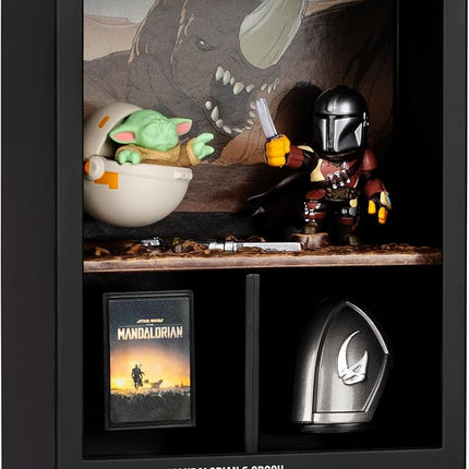 Fandrop SW03-Star Wars: The Mandalorian - The Mandalorian & Grogu, Combines an Epic Diorama, Artifacts & Scene Marker Creating A Display to Enhance Any Star Wars Collection, 4 to Collect