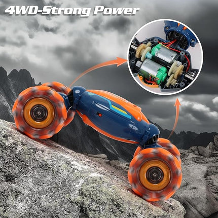 Gesture Sensing RC Stunt Car - Boys Toys Age 6-8-12, 4WD Hand Controlled Remote Control Twist Car with Light & Music, Cool Birthday Presents and Ideas Gifts for Kids Age 7 9 10 11 12 Years Old