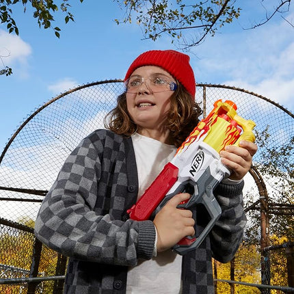 Nerf Mega CycloneShock Toy Blaster, Hotrod Color Style, 6-Dart Drum, 6 AccuStrike Mega Darts, Easy Priming (Amazon Exclusive)