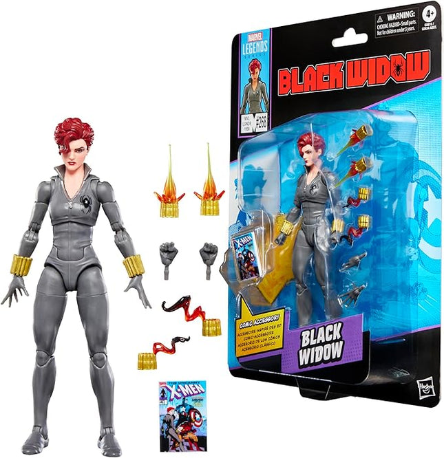 Marvel Legends Series Black Widow, Uncanny X-Men #268 (1990) and Avengers Comics-Inspired 6-Inch Scale Action Figure with Character-Sized Comic Accessory