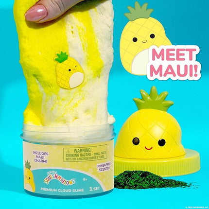 Original Squishmallows Maui Premium Cloud Slime - Limited Release, Pineapple Scent, 8 oz. Jar