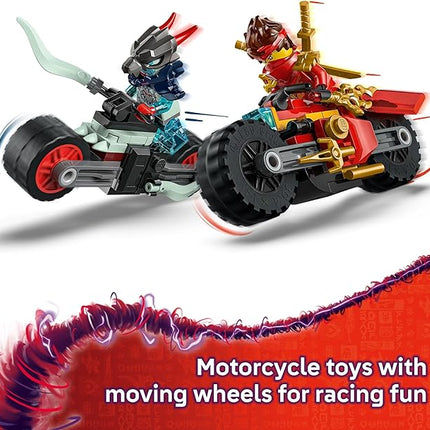 LEGO NINJAGO Kai's Motorcycle Speed Race Building Toy for Kids - Pretend Play Motorcycle Toy with 2 Minifigures - Building Blocks for Boys & Girls, Ages 6+ - Gift Idea for Birthdays - 71838
