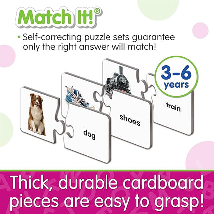 The Learning Journey: Match It! - First Words - 30 Piece Self-Correcting Words with Matching Images for Emerging Readers - Sight Words Puzzle for Kids Ages 3 and Up - Award Winning Toys , White