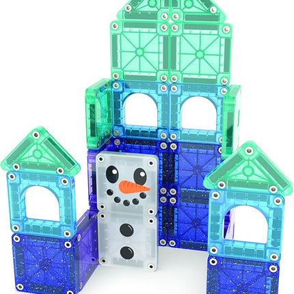 Magna-Tiles microMAGS Winter Wonder Travel Set 26-Piece Magnetic Construction Set, The Original Magnetic Building Brand