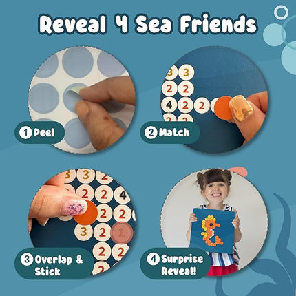 BINCA Dotties Dot Art Activity Kit, 750+ Stickers, Underwater Animals Mess-Free Activities, DIY Dot Sticker Art for Toddlers, Kids Travel Activities, Craft Kits & Gifts for Boys & Girls Ages 4,5,6,7