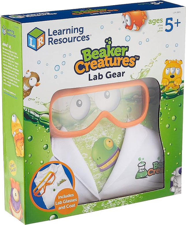 Learning Resources Beaker Creatures Lab Gear - 2 Pieces, Ages 5+ Lab Coat & Glasses for Kids, Science Exploration Games, STEM Toys for Kids