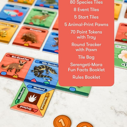 SimplyFun SavannaScapes - Learn About African Wildlife and Their Habitats. A Strategic and Educational Game for Kids Ages 7 & Up - 2 to 5 Players