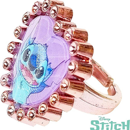 LUV HER Disney Stitch Girls BFF 6 Piece Toy Jewelry Box Set with 2 Rings, 2 Bead Bracelets and Snap Hair Clips Ages 3+