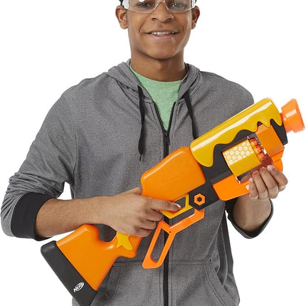 Nerf Roblox Adopt Me!: Bees! Lever Action Dart Blaster, Rotating 8-Dart Drum, 8 Elite Darts, Code to Unlock in-Game Virtual Item