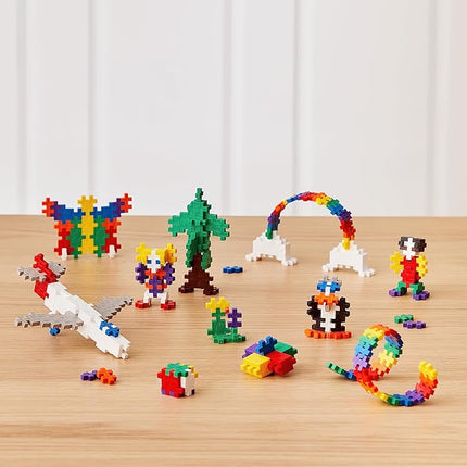 PLUS PLUS 240 Piece Interlocking Building Blocks for Kids, Open Ended Connecting Toys, STEM Bin Mini Manipulatives - Basic Mix Play Tube & Baseplate