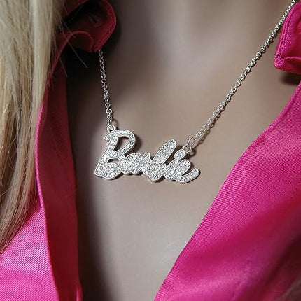 Barbie Crystal Script Logo Necklace