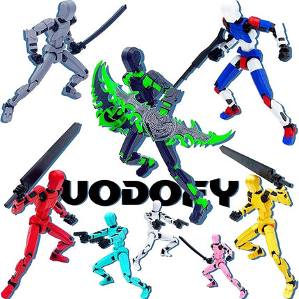 T13 (Assembly Completed) Action Figure Set, 3D Printed Toys Robo 13 Dummy 13 Titan 13 Nova 13 Stick Titan (Black + Green)