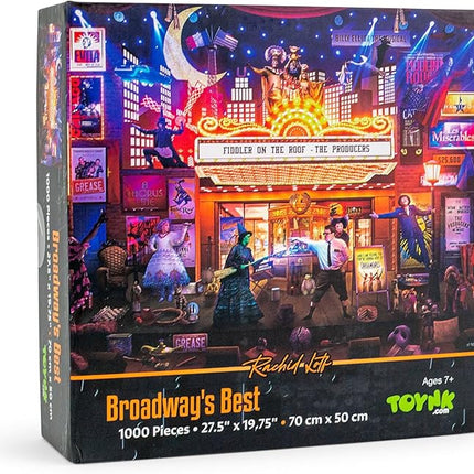Broadway's Best 1000-Piece Jigsaw Puzzle by Rachid Lotf | Fun Brain Teaser, Toys & Games for Kids and Adults | 28 x 20 Inches