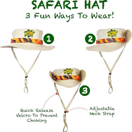 Safari Kidz Outdoor Explorer Kit - Orange Camouflage Cargo Vest and Hat Set, Backyard Nature Adventures, Washable Costume, Age 3+