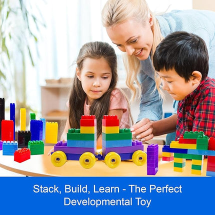 Dimple Large Building Blocks for Toddlers/Kids (600 Piece) Stackable, Multi-Colored, Interlocking Toys Safe, Non-Toxic Plastic Bright Colors, Waterproof Boys, Girls Age 3 for Kids