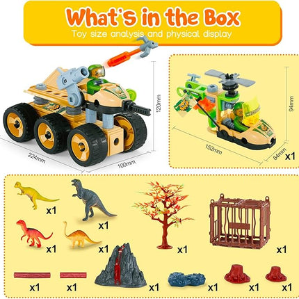 HOMETTER Stem Building Toys, Dinosaur Toys for 5+ Years Old Kids, Engineering Toys Creative Set, Christmas Ideas Gift for Boys Age 5 6 7 8 9 10+ Years Old