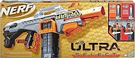 Nerf Ultra Select Fully Motorized Blaster, Fire for Distance or Accuracy, Includes Clips and Darts, Outdoor Games and Toys, Automatic Electric Full Auto Toy Foam Blasters
