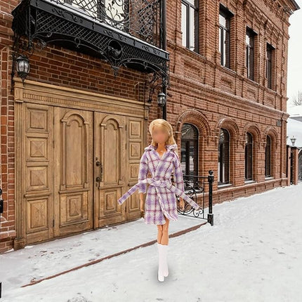 13 Pcs Doll Winter Clothes and Accessories - 3 Set Dolls Winter Coat Clothes, 2 Pairs of Shoes and 8 Pcs Skiing Accessories for 11.5 Inch Girl Doll Winter Playset