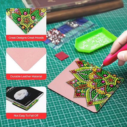 Diamond Painting Bookmark Shape Rhinestone Crystal Valentines Day DIY Diamond Drawing Bookmark by Number Embroidery Painting for Arts Crafts Gift (16PC Mandala)
