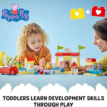 LEGO DUPLO Peppa Pig Supermarket Building Toy - Peppa Pig Toys for Girls & Boys, Ages 2+ Years - Gift for Christmas - Pretend Play Playset for Preschool - Learning & Education - 10434