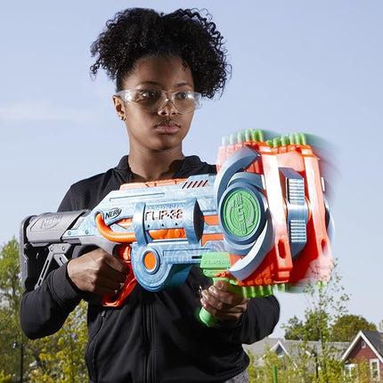 Nerf Elite 2.0 Flipshots Flip-32 Blaster with 32 Dart Barrels That Flip to Double Your Firepower, 32-Dart Capacity, 32 Elite Darts