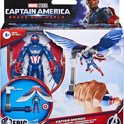Marvel Epic Hero Series Captain America: Brave New World Flight Control Action Figure with Accessory, Super Hero Toys for Kids Ages 4+