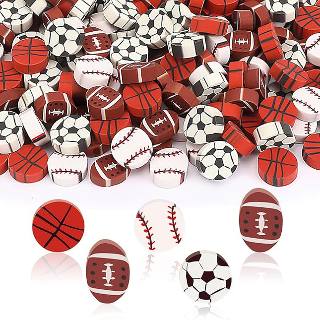 JUNEBRUSHS 150Pcs Football Erasers Mini Erasers for Kids Bulk Novelty Sports Pencil Erasers for Student Classroom Prizes Homework Rewards Gifts Sports Football Party Favors