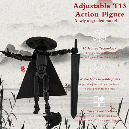 Already Assembled T13 Action Figure Accessories,Dummy 13 T13 Multi-Jointed Movable 3D Printed Toys (Purple)