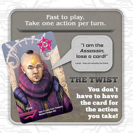 Coup - The Fast, Fun Bluffing Party Game for 2-6 Players. Perfect for Family Game Night with your Teens or Friends. Can you get away with your bluff? Over 1 Million copies sold!