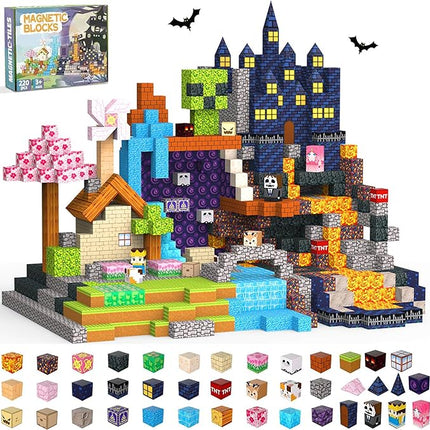 MITCIEN 220 PCS Magnetic Building Blocks - Magnetic Cubes for Kids Ages 3 4-8 8-12, STEM Educational Stacking Toys, Montessori Sensory Toys Gifts for Boys & Girls Christmas, Halloween, Birthday