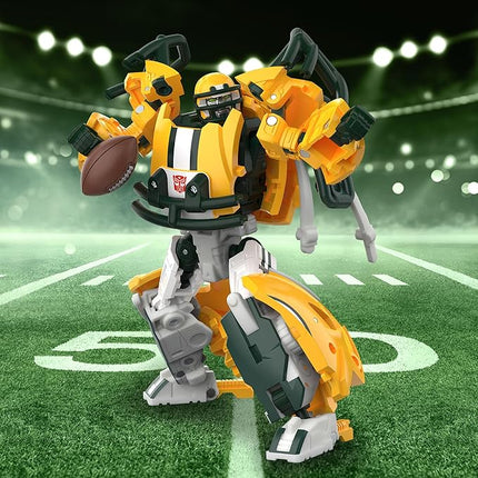 Transformers NFL Green Bay Packers Tundra Prime 5.5-Inch Action Figure Changes from Robot to Helmet, Football Toys for Ages 8+