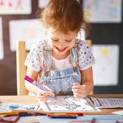 Barbie Coloring Book with Stickers, 4 Stamper Markers Included, 48 Pages, Mattel 54333