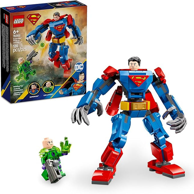 LEGO DC Superman Mech vs. Lex Luthor Building Toy - Superman Toy for Kids, Boys and Girls, Ages 6+ - Buildable Action Figure - Superhero Gift for Birthday - 76302