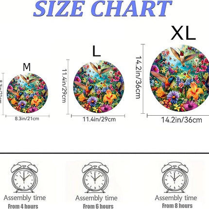 Wooden Puzzles, 326 Pieces Hummingbird Jigsaw Puzzles, Unique Shaped Wooden Puzzle for Adults and Kids, Family Game(Hummingbird, Royal)