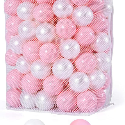 Ball Pit Balls Pack of 100 200 500 - Star and Round Set BPA Free Phthalate Free Non-Toxic Crush Proof Play Balls Soft Plastic Balls for Toddlers Baby Kids Birthday Pool Tent Party