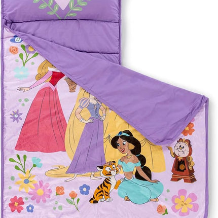 Jay Franco Kids Nap Mat with Embedded Pillow & Blanket – Soft 46"x20" Microfiber Sleeping Bag with Name Tag & Handle