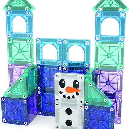 Magna-Tiles microMAGS Winter Wonder Travel Set 26-Piece Magnetic Construction Set, The Original Magnetic Building Brand