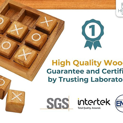 BSIRI Wooden XO Blocks (L) Tic Tac Toe Board Games - Ideal for Kids Games, Family Games and Game Night for Adults, Farmhouse Decor for Coffee Table Decor and Unique Gifts for All Occasion (5.5 Inch)
