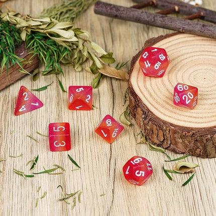 HDdais 7PCS Lesbian-Pride Polyhedral DND Dice Set, Homosexual Flag D&D Dice for RPG and Other Table Games(Matte)