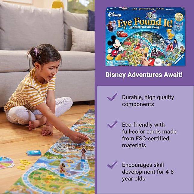 Ravensburger Disney Eye Found It - Hidden Picture Search Board Game - Learning Fun with Disney Favorites - Ages 4+ MESH Accredited