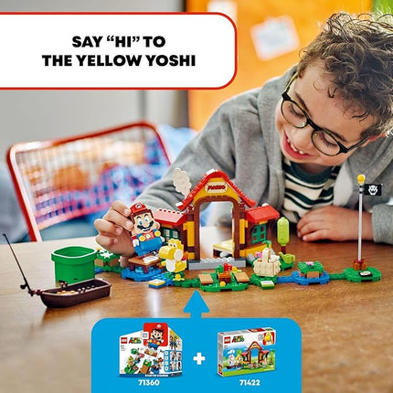 LEGO Super Mario Picnic at Mario’s House Expansion Set 71422, Collectible Playset with Yellow Yoshi Figure, Buildable Game Toy to Expand on Starter Course, Super Mario Birthday Gift for 6-8 Year Olds