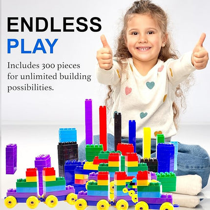 Dimple Large Blocks for Toddlers/Kids Stackable, Multi-Colored, Interlocking Toys Safe, Non-Toxic Plastic Bright Colors, Waterproof Boys and Girls Age 3 + (900 Pieces)